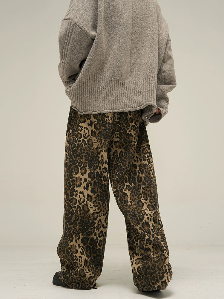 Leopard Print Denim Jeans WN3647