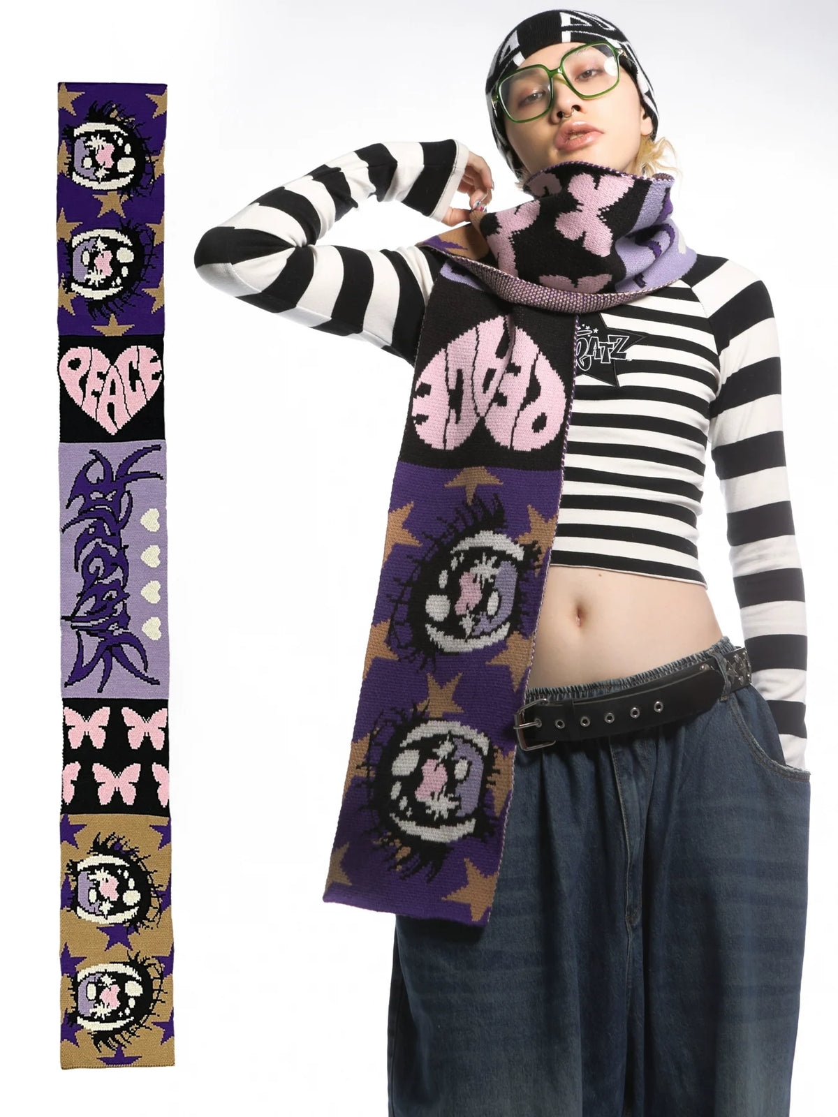 Illustration Design Knit Scarf & Knit Hat WN22245