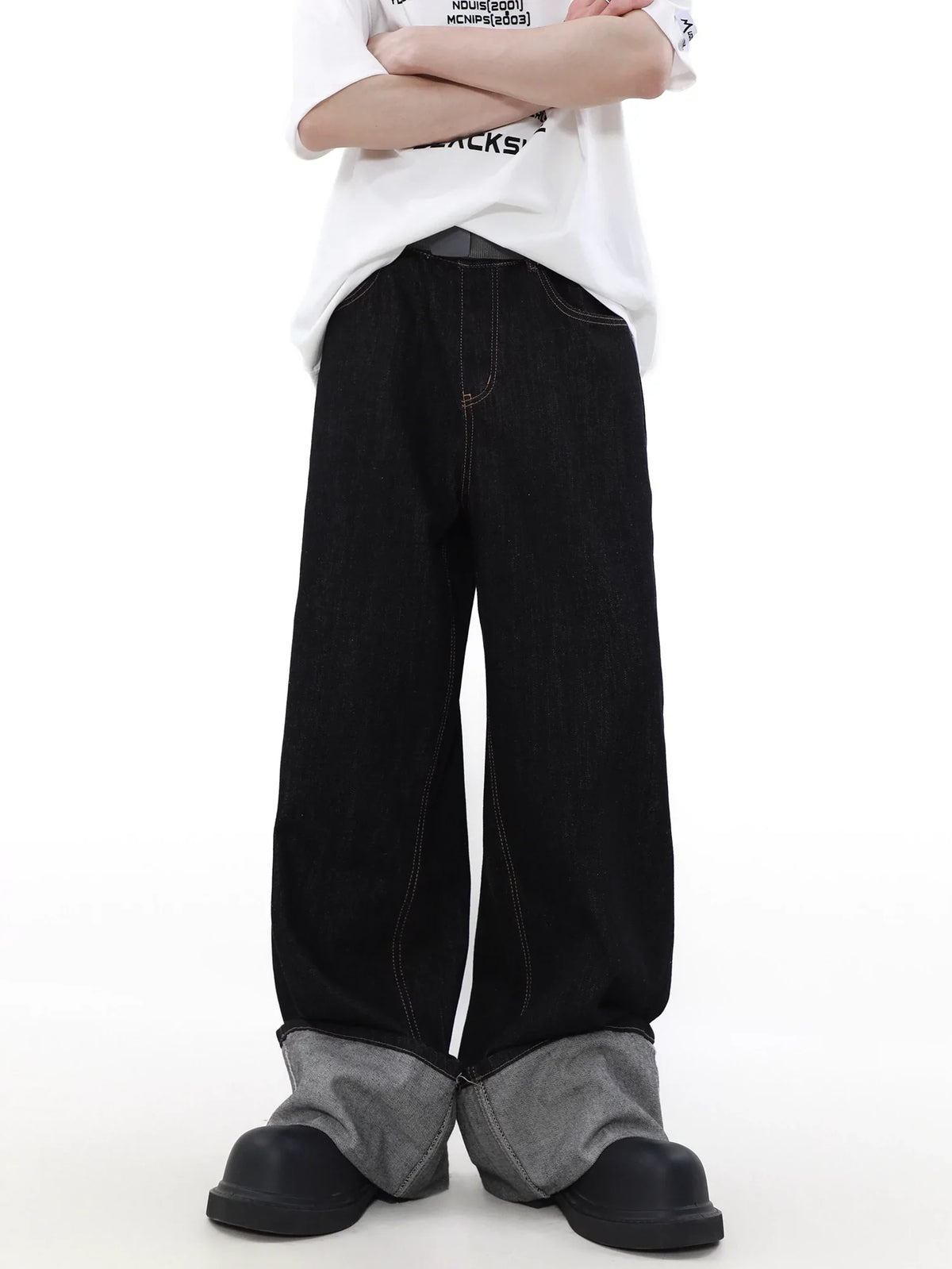 Wide-Leg Straight Denim Jeans WN5356