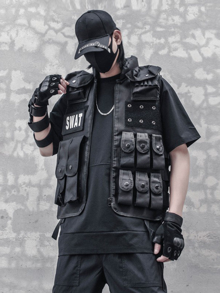 Tactical Multi-Pocket Functional Sleeveless Vest WN22564