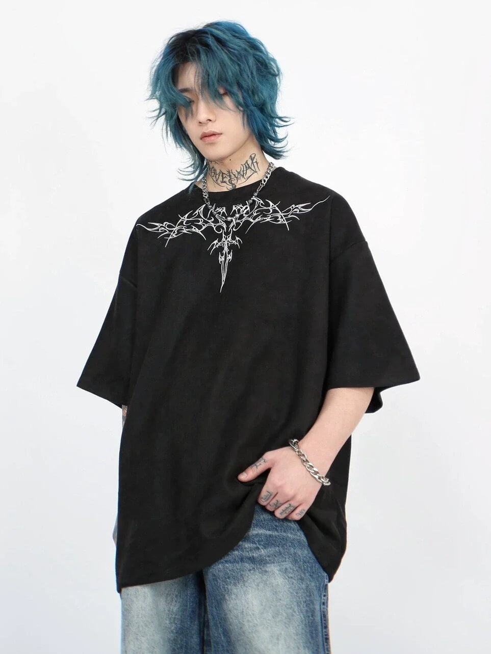 Embroidery Oversize Short Sleeve T-Shirt WN5286