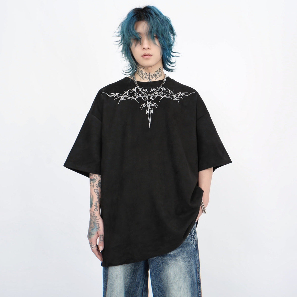 Embroidery Oversize Short Sleeve T-Shirt WN5286