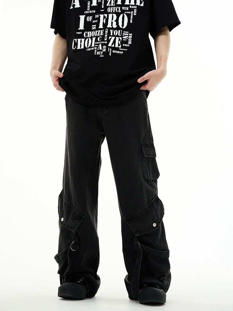 Retro Workwear Straight Denim Jeans WN4503