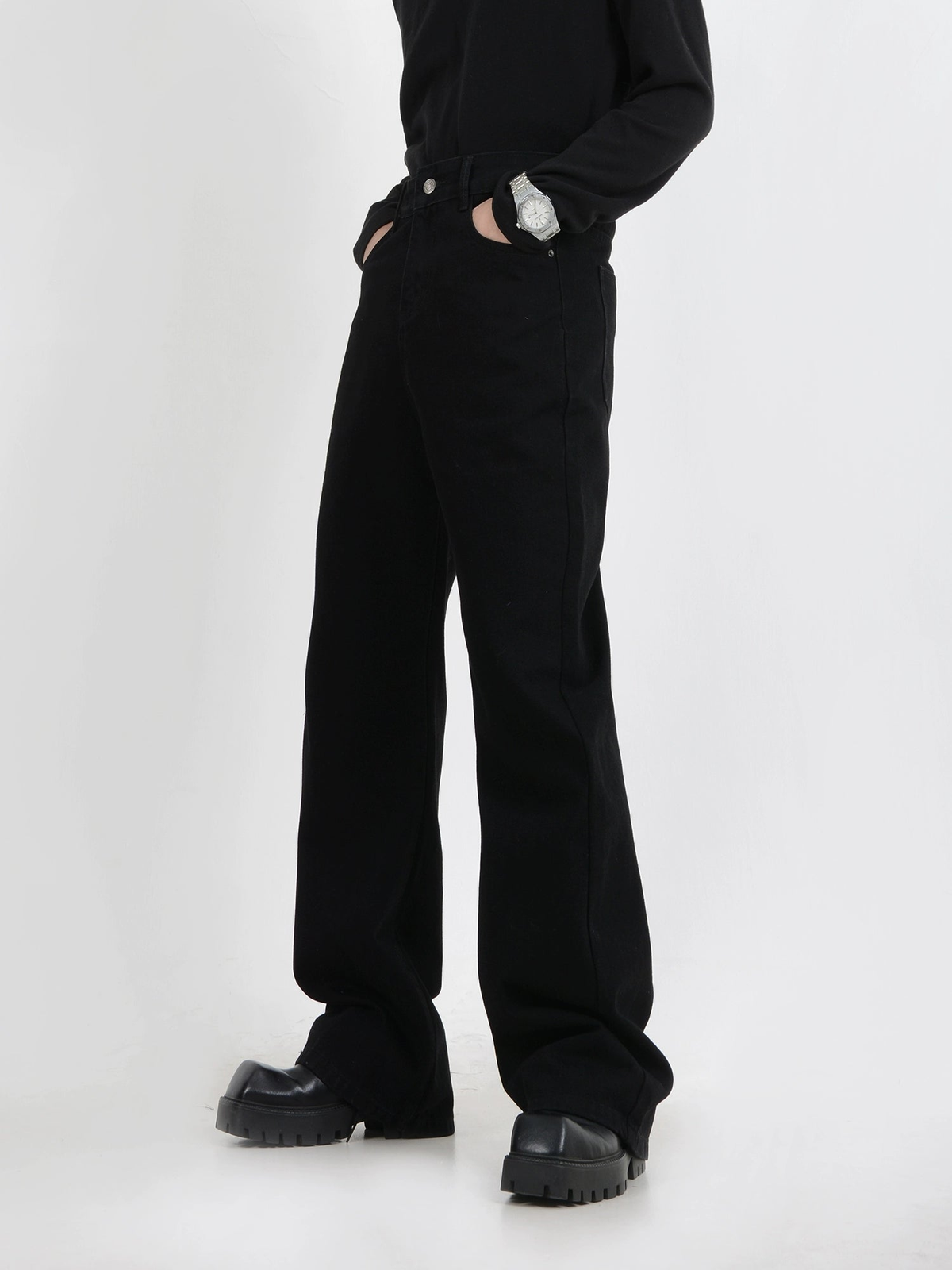 Straight Wide Leg Classic Denim Jeans WN4414